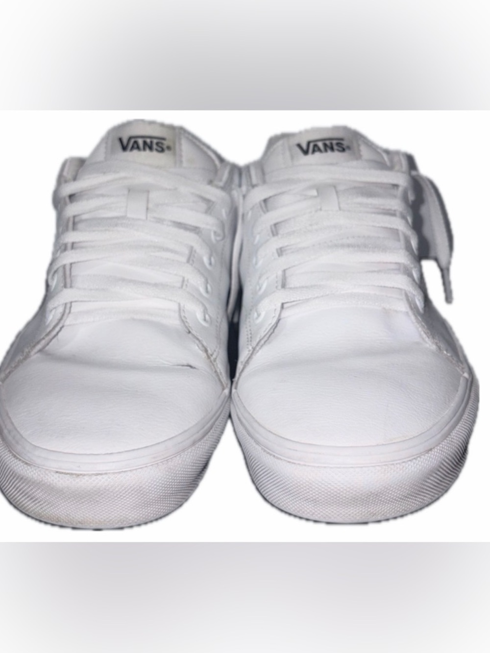Vans White Leather Low-Top Sneakers